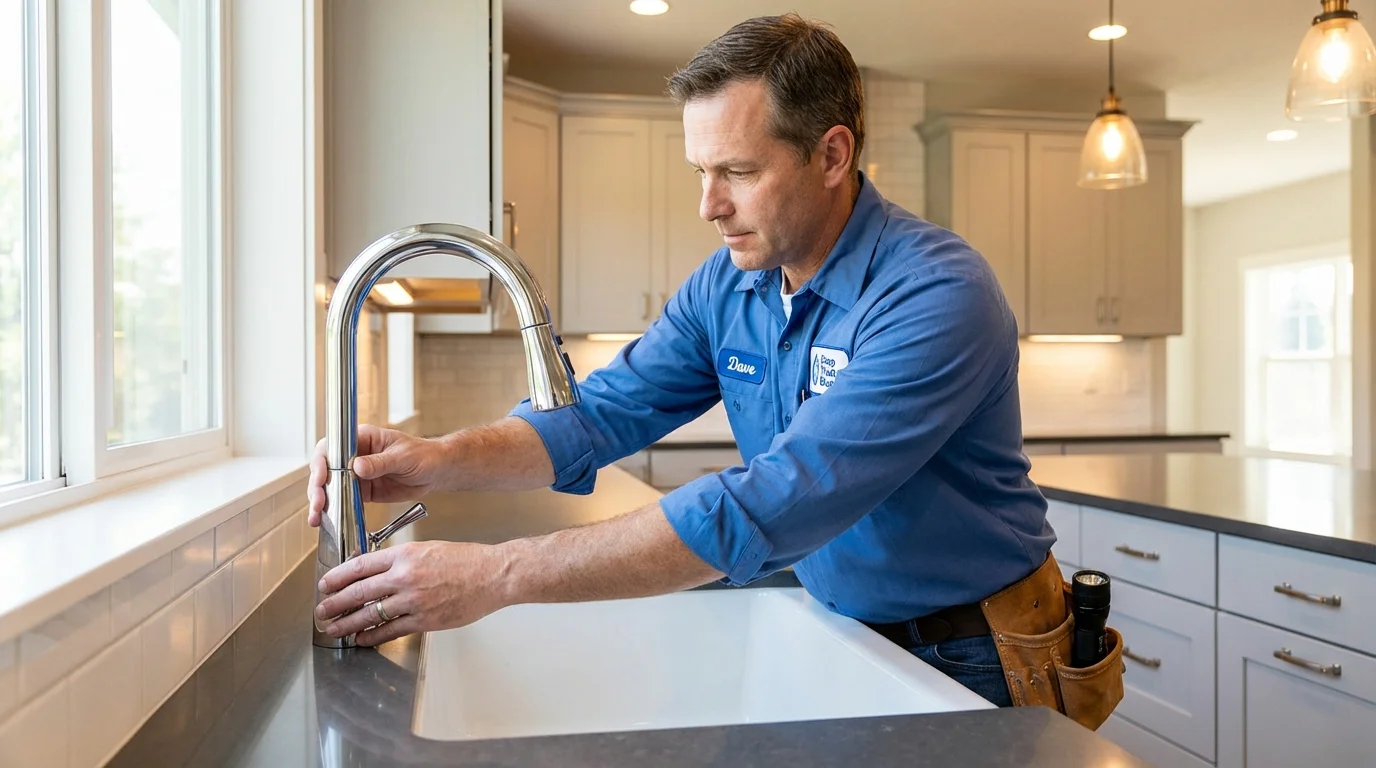 Kitchen faucet installation by Johns Plumbing LLC in Daniels
